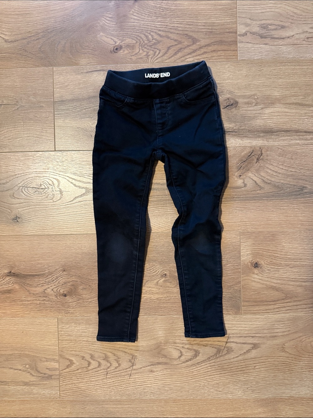 Lands' End Girls' Black Pull-On Jeggings
